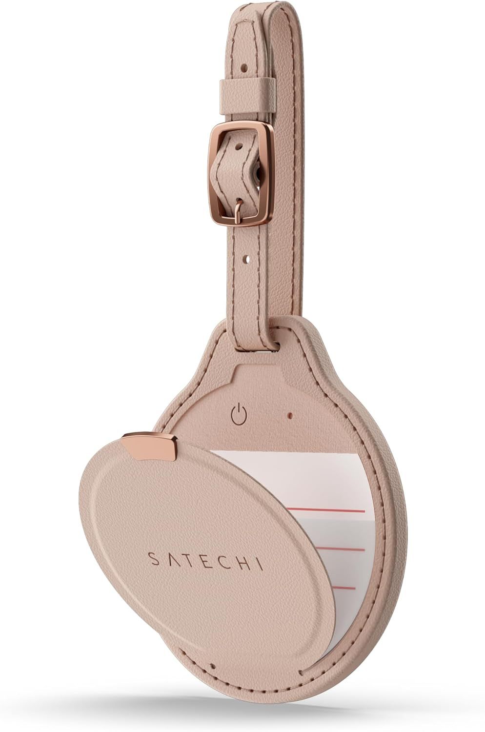 Apple Find My -yhteensopiva paikannin Satechi FindAll matkalaukkukortin muotoinen vegaaninahkaa ST-LFALTW, desert rose