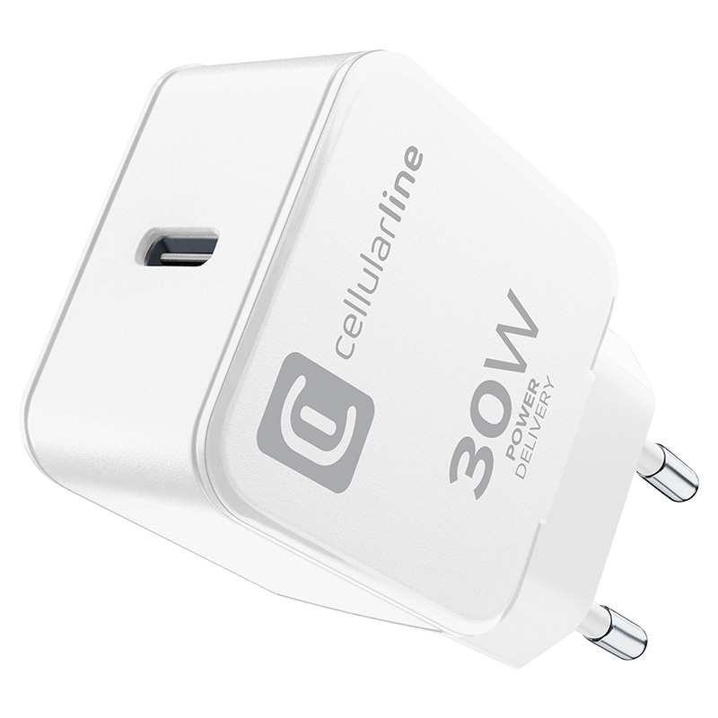 Cellularline The One USB-C Power Delivery -verkkolaturi, 30 W, valkoinen