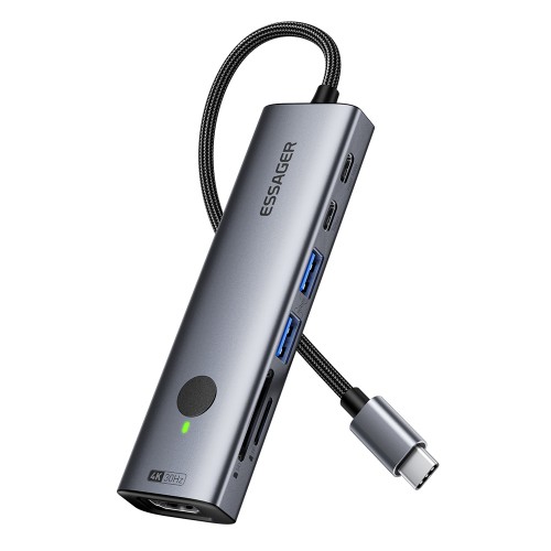 Adapter Essager "7 in 1" Grey (In: Type-C)