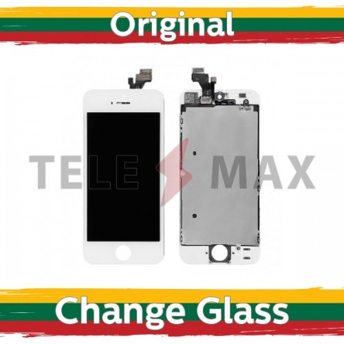 LCD-näyttö yhteensopiva iPhone 5G valkoinen alkuperäinen / uusittu
