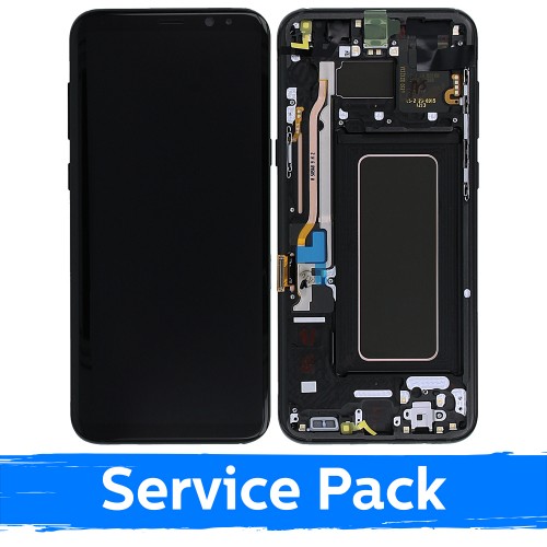 LCD Display Compatible With Samsung G955 S8 Plus With Frame / Midnight Black / (Service Pack)