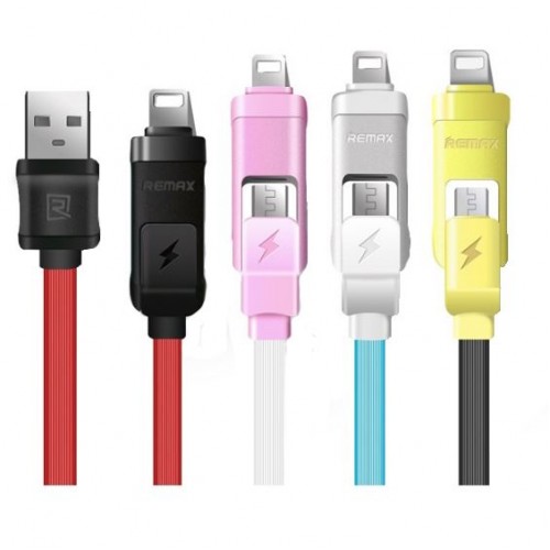 USB-kaapeli Remax International RC-27 musta 2in1 MicroUSB / Lightning 100cm