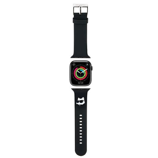 Karl Lagerfeld 3D Rubber Choupette Head hihna musta Apple Watch 42/44/45/49mm:lle