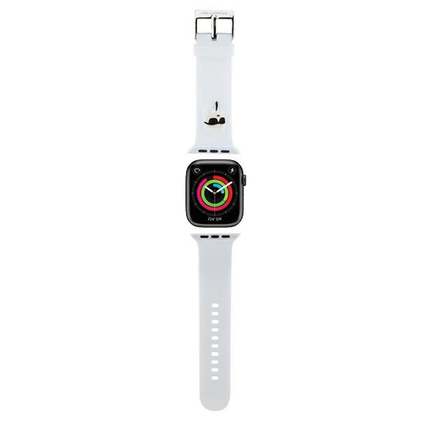 Karl Lagerfeld 3D Rubber Karl Head hihna valkoinen Apple Watch 38/40/41mm:lle