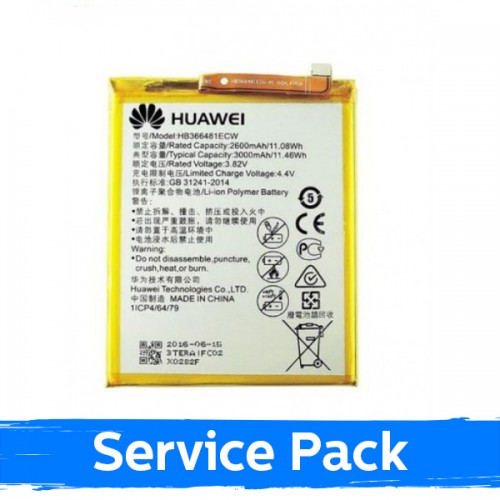 Akku yhteensopiva Huawei P9 / P9 Lite / P10 Lite HB366481ECW (Service Pack)