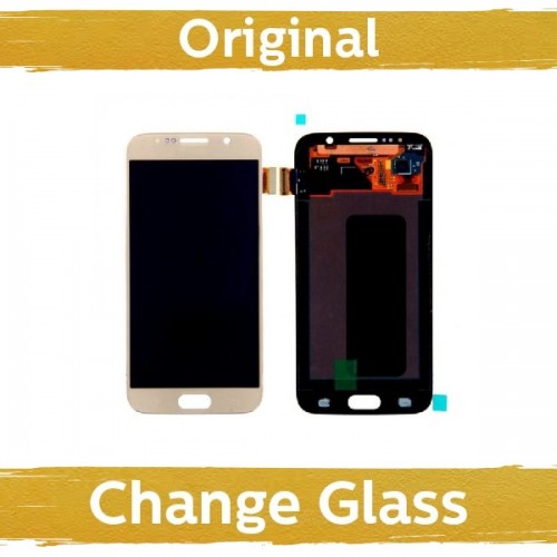 LCD-näyttö yhteensopiva Samsung G920 S6 kultainen (uudistettu: Kiina)