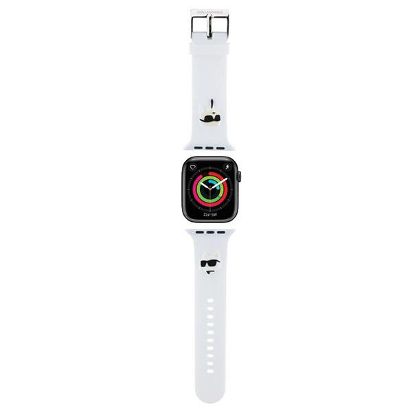 Karl Lagerfeld 3D kumi Karl & Choupette Heads ranneke Apple Watch 38/40/41mm - valkoinen