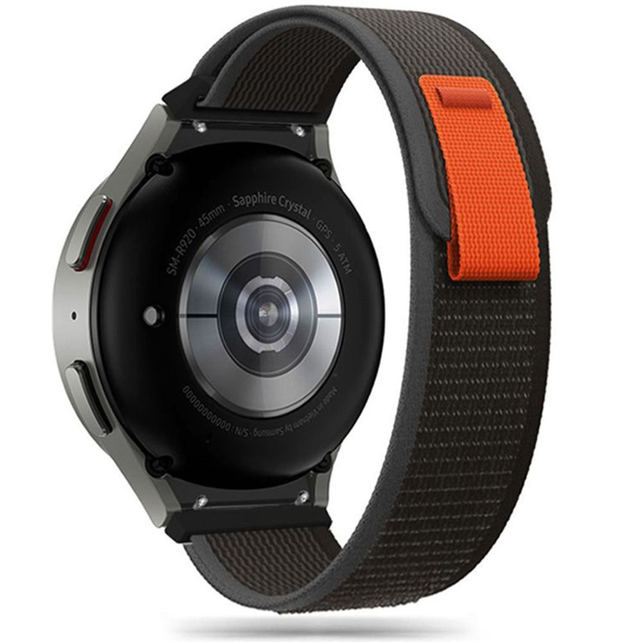 Tech-Protect Nylon Samsung Galaxy Watch 4 / 5 / 5 Pro / 6 / 7 / FE musta/oranssi