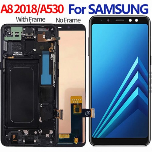 LCD Display Compatible With Samsung A530 A8 2018 Black (OLED-II / INCELL)