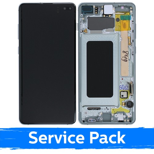 LCD-näyttö yhteensopiva Samsung G975 S10 Plus kanssa kehyksellä / Prism Green / (Service Pack)