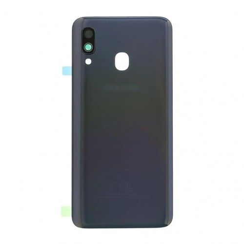 Takakansi yhteensopiva Samsung A405 A40 2019 / musta / (kameran linssillä) HQ