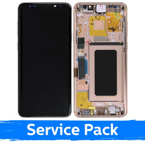 LCD-näyttö yhteensopiva Samsung G965 S9 Plus kehyksellä / Sunrise Gold / (Service Pack)