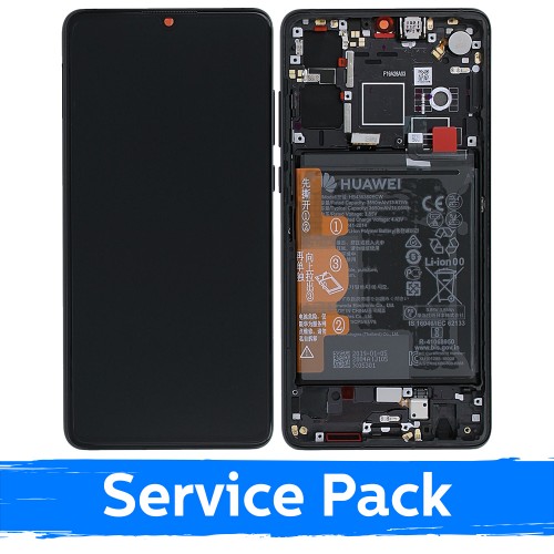 LCD Display Compatible With Huawei P30 With Frame / Black / (Service Pack)