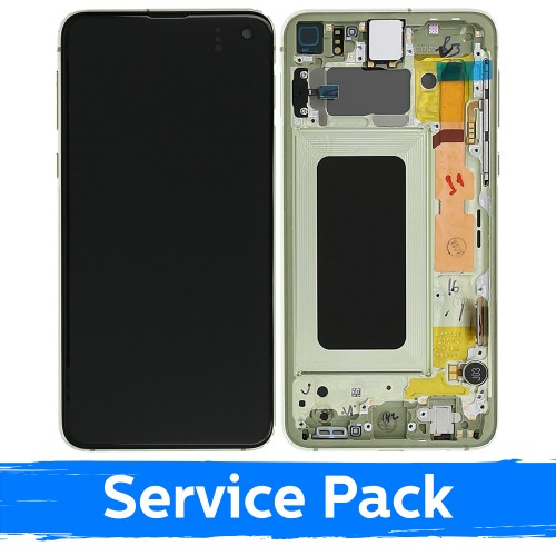 LCD-näyttö yhteensopiva Samsung G970 S10e kehyksellä / keltainen / (Service Pack)