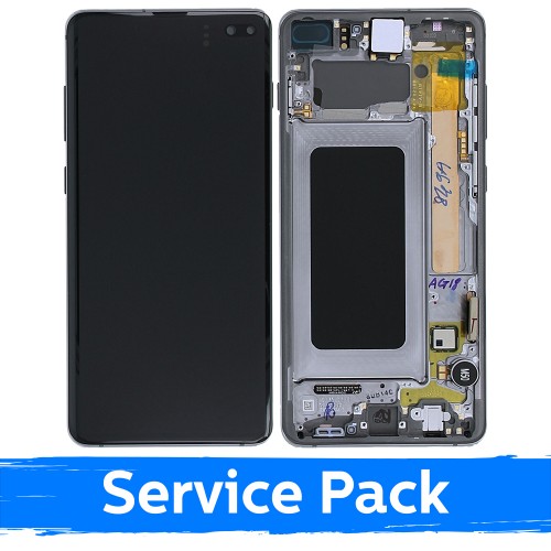 LCD Display Compatible With Samsung G975 S10 Plus With Frame / Prism Black / (Service Pack)