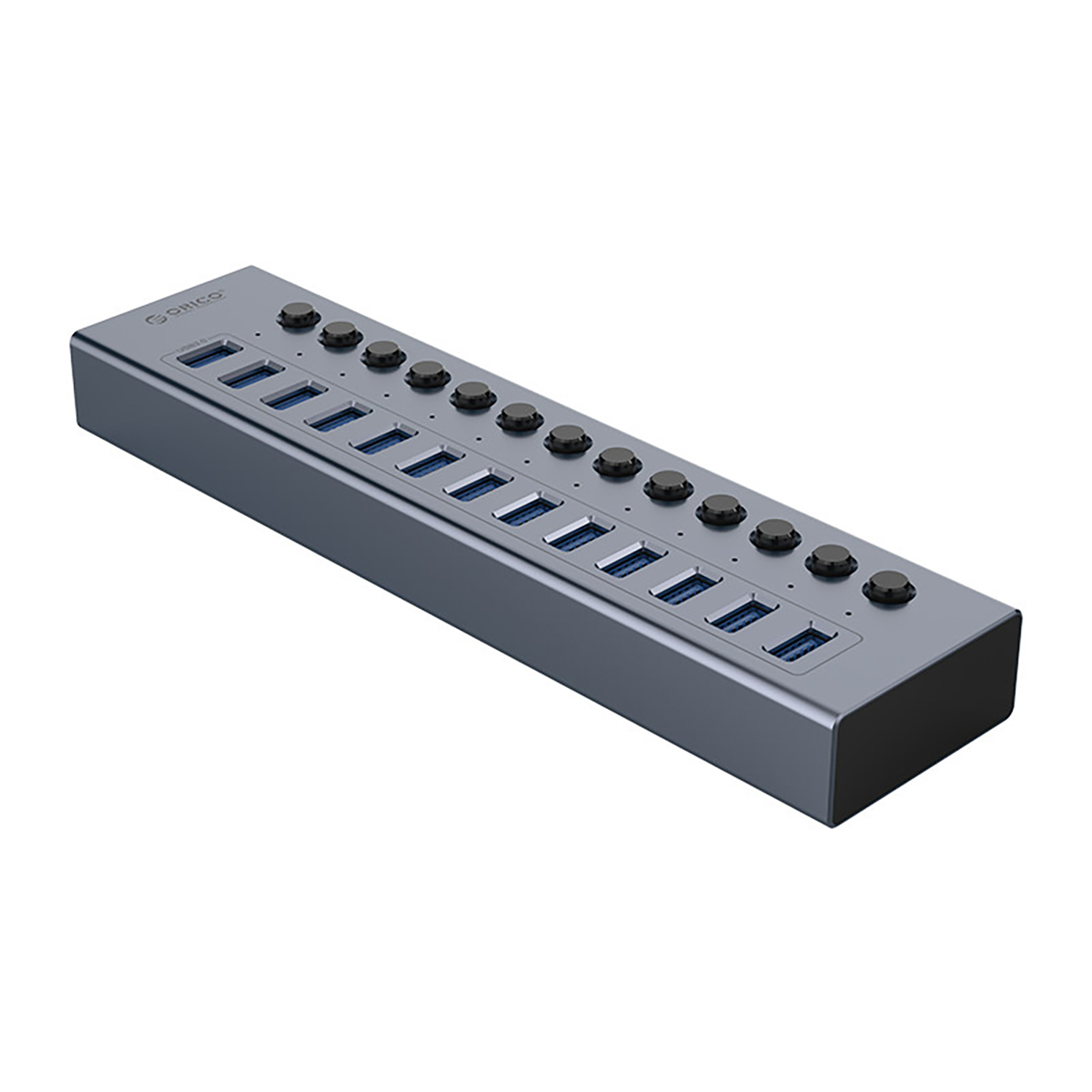 Orico BT2U3-13AB keskitin 13x USB-A 3.0 kytkimillä - harmaa