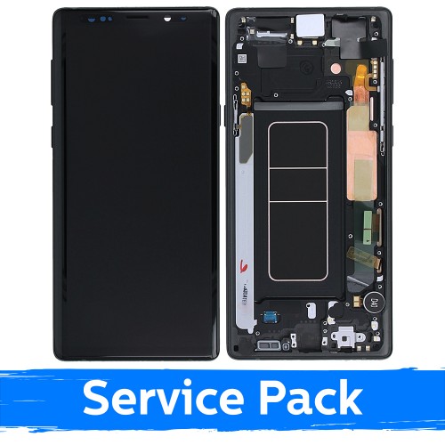 LCD Display Compatible With Samsung N960 Note 9 With Frame / Midnight Black / (Service Pack)