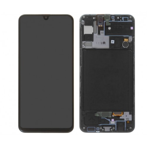 LCD-näyttö yhteensopiva Samsung A307 A30s musta kehyksellä HQ