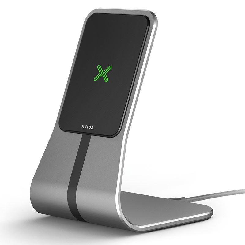 XVIDA POWER 2 Qi 7.5 W wireless charging desk stand, silver