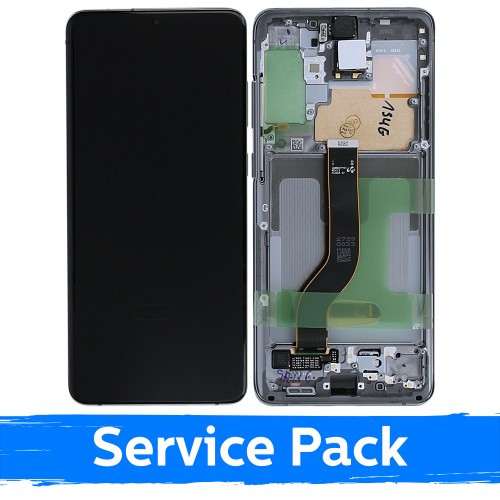 LCD Display Compatible With Samsung G986 (G985) S20 Plus With Frame / Cosmic Gray / (Service Pack)