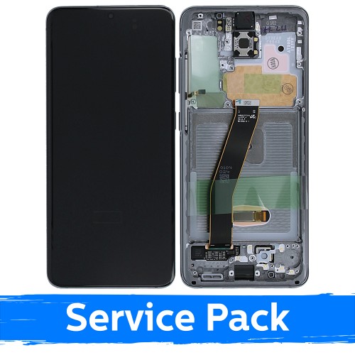 LCD-näyttö yhteensopiva Samsung G980 (G981) S20 kehyksellä / Cosmic Gray / (Service Pack)