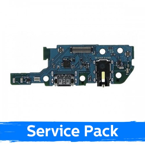 Charging Port Compatible With Samsung A202 A20e 2019 With Flex / Plata (Service Pack)