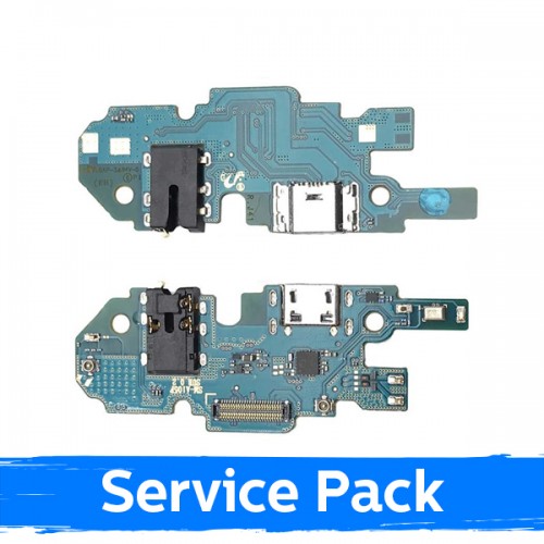 Charging Port Compatible With Samsung A105 2019 A10 With Flex / Plata (Service Pack)