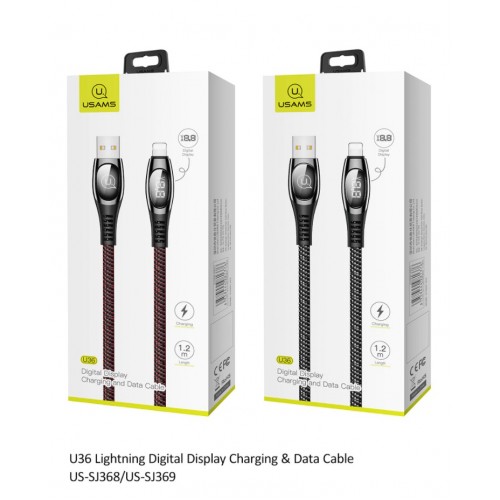 USB-kaapeli USAMS SJ368 - U36 punainen Lightning 120cm (digitaalinen latausnayto)