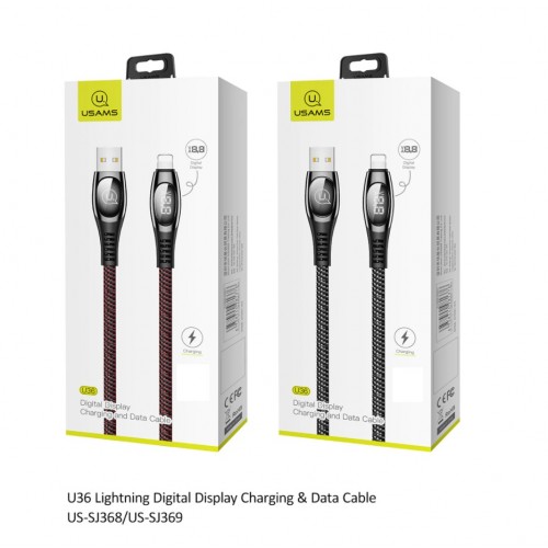 USB-kaapeli USAMS SJ369 - U36 musta Lightning 200cm (digitaalinen latausnayto)