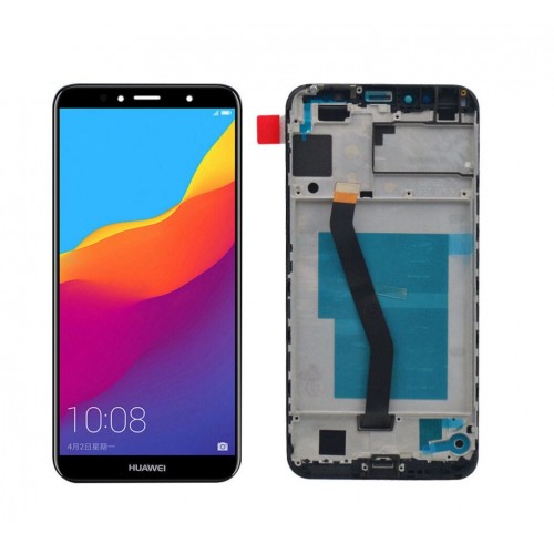 LCD-näyttö yhteensopiva Huawei Y6 2018 valkoinen kehyksellä HQ