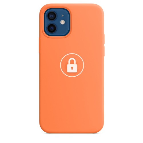 Puhelimen suojakuori "Silicone Case" mallille Apple iPhone 12 Pro Max / Kumquat / pakkauksessa