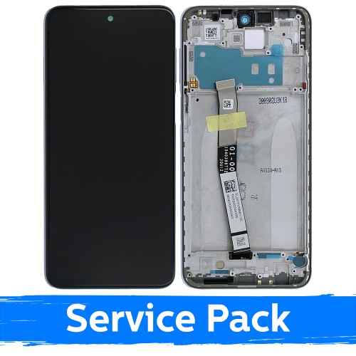 LCD Display Compatible With Xiaomi Redmi Note 9S (Note 9 Pro) With Frame / Glacier White / (Service Pack)