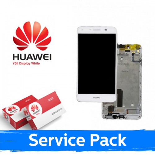 LCD Display Compatible With Huawei Y5-II White With Frame (Service Pack)