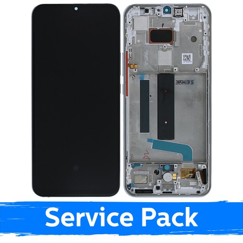 LCD Display Compatible With Xiaomi Mi 10 Lite 5G With Frame / Dream White / (Service Pack)