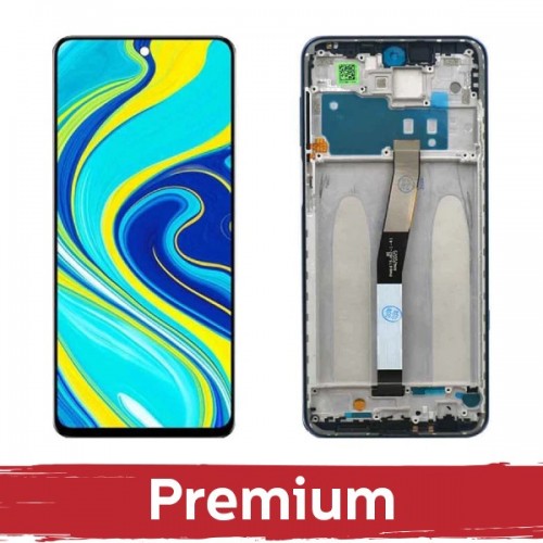 LCD Display Compatible With Xiaomi Redmi Note 9S (Note 9 Pro) with Frame / Glacier White / OEM