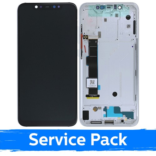 LCD-näyttö yhteensopiva Xiaomi Mi 8 hopeinen (Service Pack)