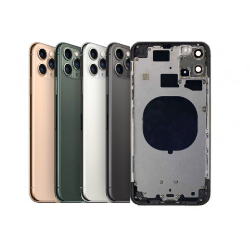Back Cover Compatible With iPhone 11 Pro Max with Full Housing / Matte Silver / OEM