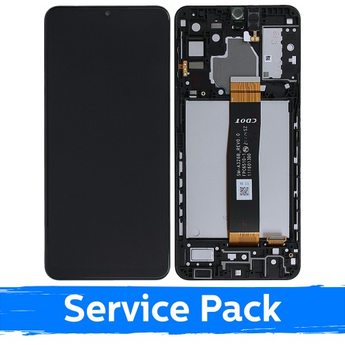 LCD-näyttö yhteensopiva Samsung A326 A32 5G musta kehyksellä (Service Pack)