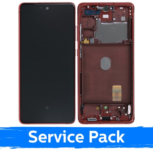 LCD Display Compatible With Samsung G780 S20 FE (G781 S20 FE 5G) With Frame / Cloud Red / (Service Pack)