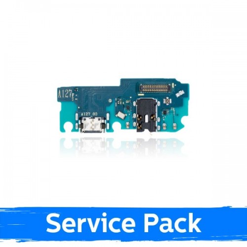 Lataausportti yhteensopiva Samsung A127 A12s flexillä / hopeinen (Service Pack)