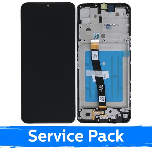 LCD Display Compatible With Samsung A226 A22 5G Black With Frame (Service Pack)