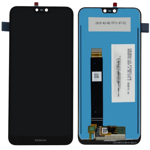 LCD Näyttö yhteensopiva Nokia 7.1 musta HQ