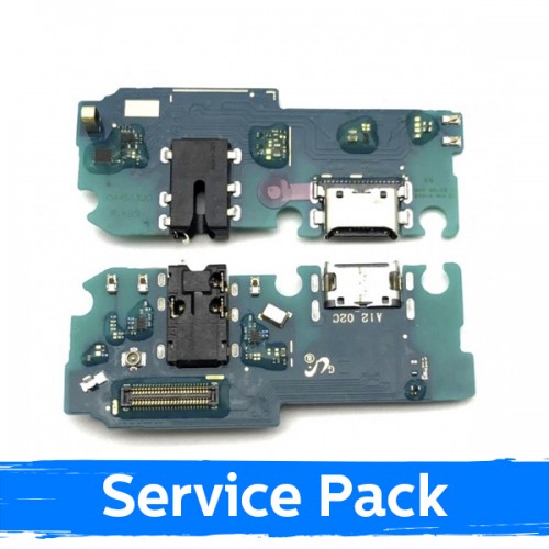 Lataausportti yhteensopiva Samsung A125 A12 flexillä / hopeinen (Service Pack)