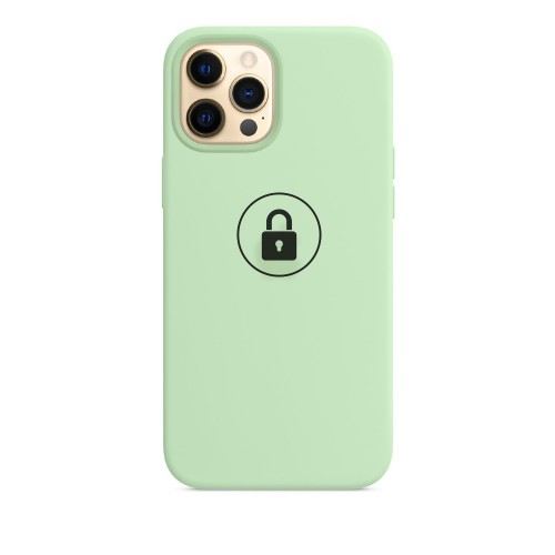 Puhelimen suojakuori "Silicone Case" mallille Apple iPhone 12 Pro Max / Pistachio / pakkauksessa