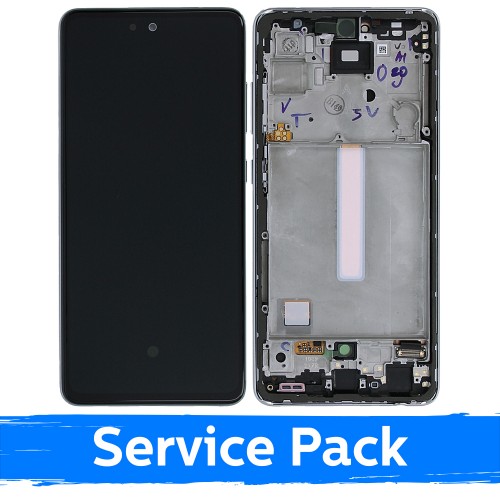 LCD Display Compatible With Samsung A525 (A526) A52 With Frame / Awesome White / (Service Pack)