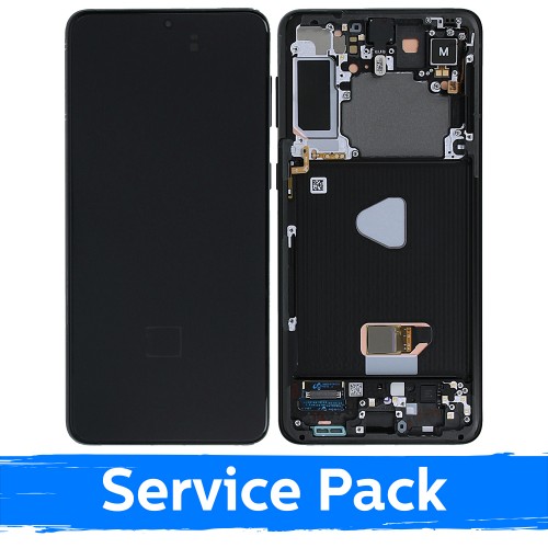 LCD Display Compatible With Samsung G996 S21 Plus With Frame / Phantom Black / (Service Pack)