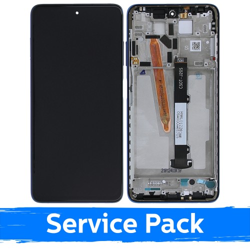 LCD Display Compatible With Xiaomi Poco X3 Pro (X3) With Frame / Blue / (Service Pack)