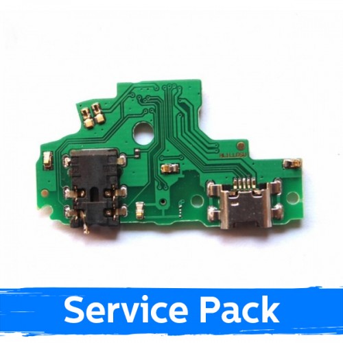 Latausportti yhteensopiva Huawei Honor 9 Lite flex-kaapelilla / hopeinen (Service Pack)