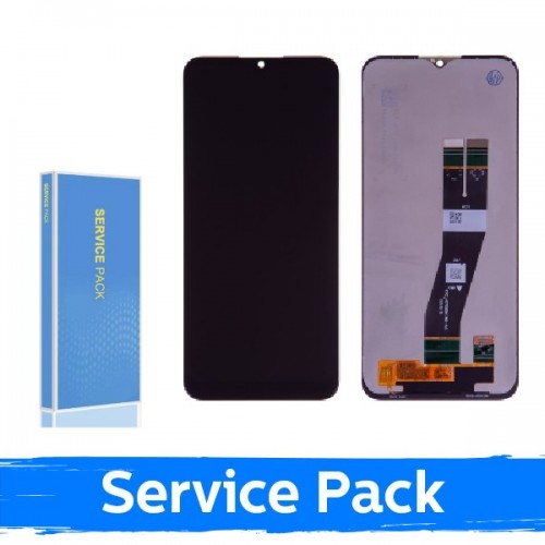 LCD-näyttö yhteensopiva Samsung A037G A03s EU musta (Service Pack / Aftermarket)(NF versio)