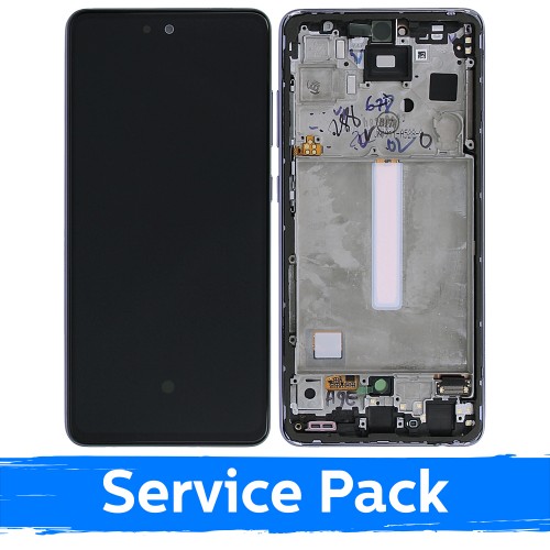 LCD-näyttö yhteensopiva Samsung A528 A52s kehyksellä / Awesome Purple / (Service Pack)